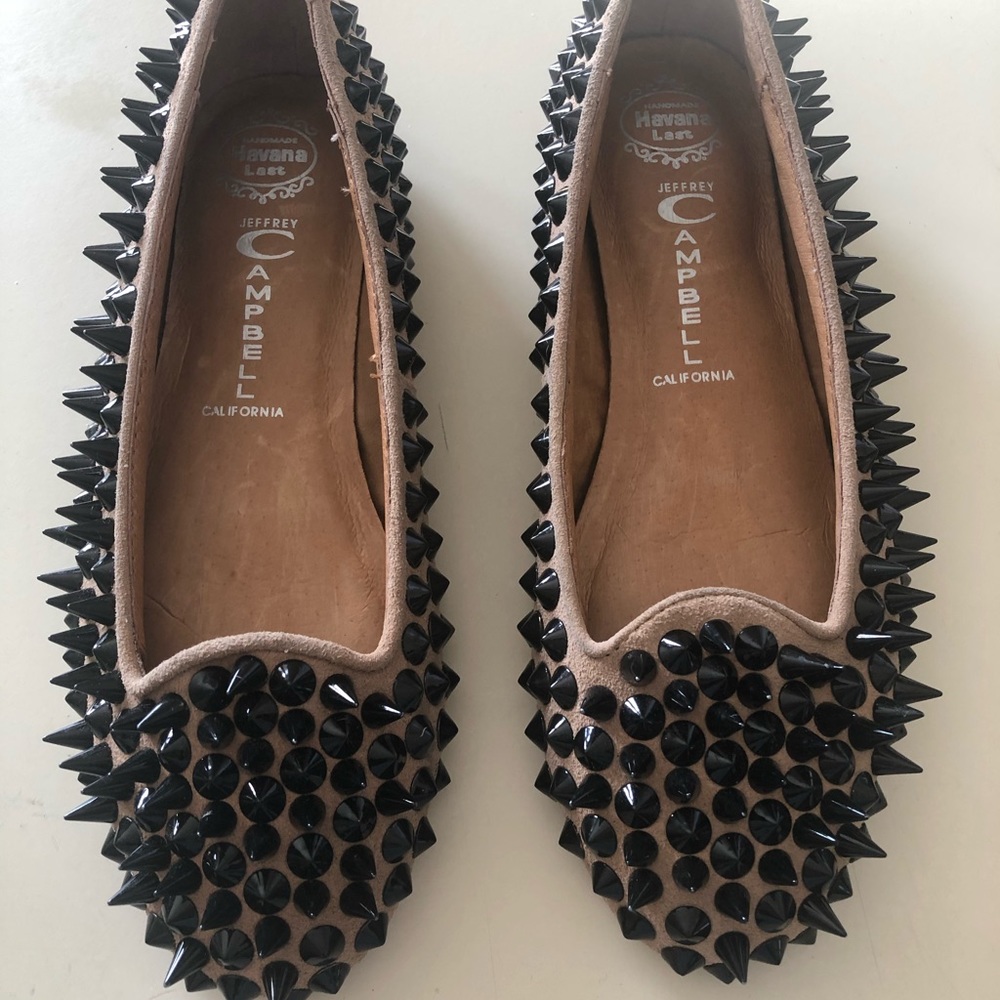 Jeffrey Campbell Mention Spike Nude Suede Beige